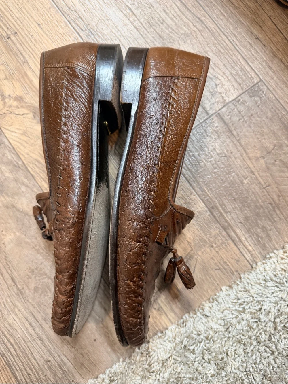 Men's Brown Leather Tassel Slip-On Loafers